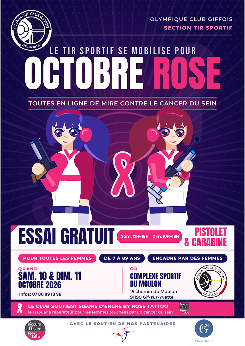 Octobre Rose : l’OCGif Tir Sportif renouvelle son soutien à Sœurs d’Encre avec deux journées de découverte du tir